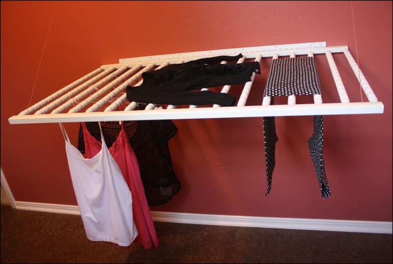 DIY Repurposed Crib Drying Rack