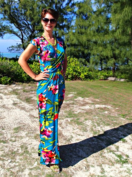 Tropical Wrap Maxi Dress