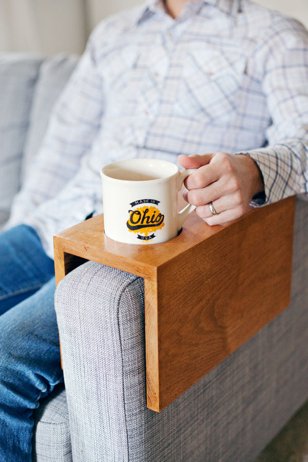 DIY Wooden Sofa Sleeve with Cup Holder